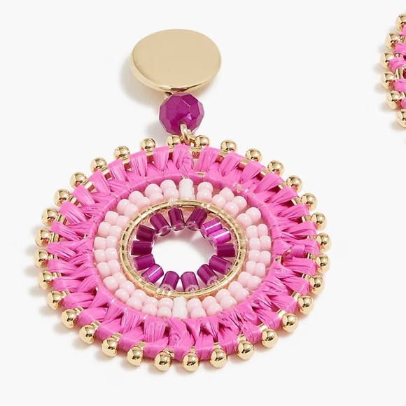 NWT J.Crew Beaded Circle Statement Earrings - Picture 3 of 3